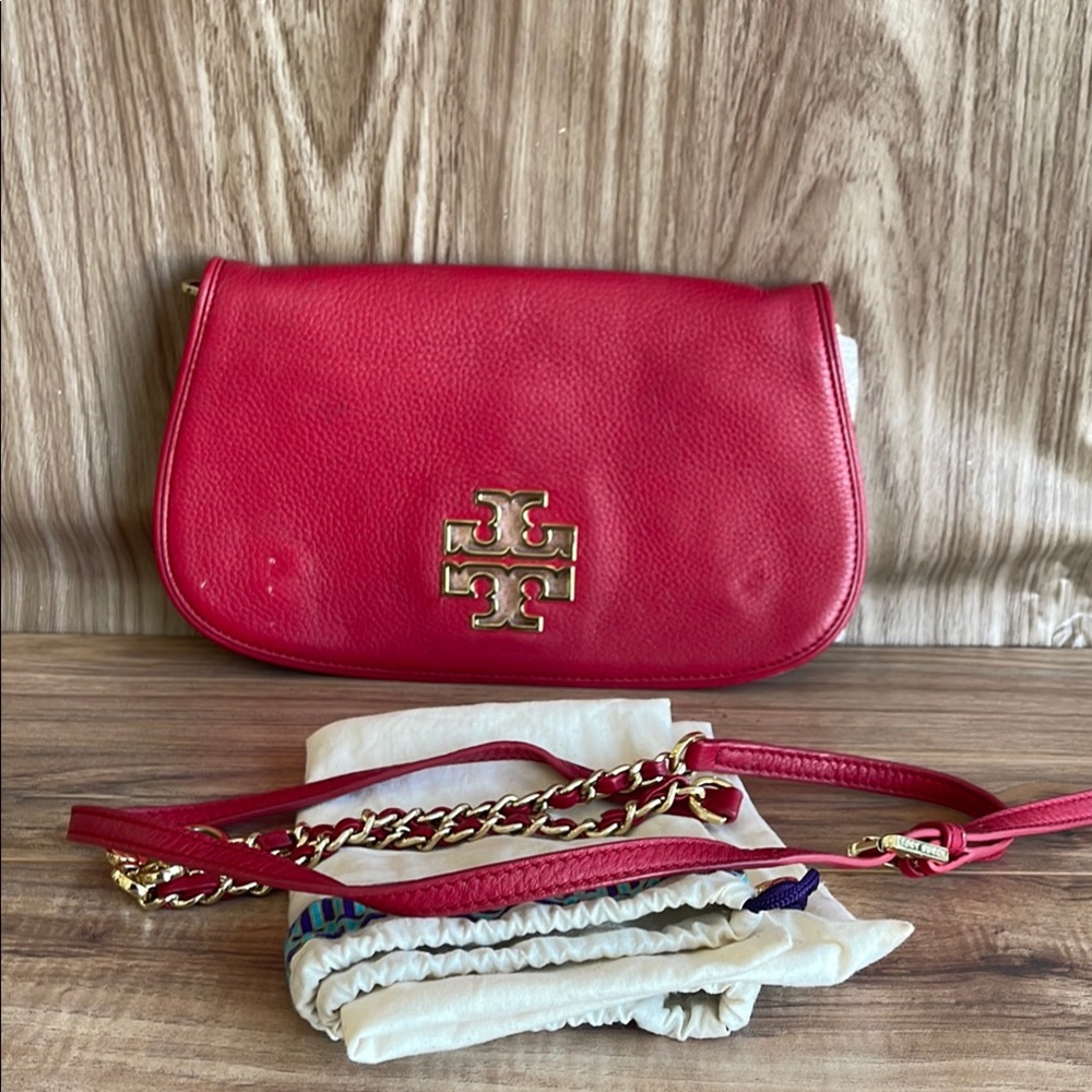 Pre-owned Tory Burch Red Leather Crossbody Bag